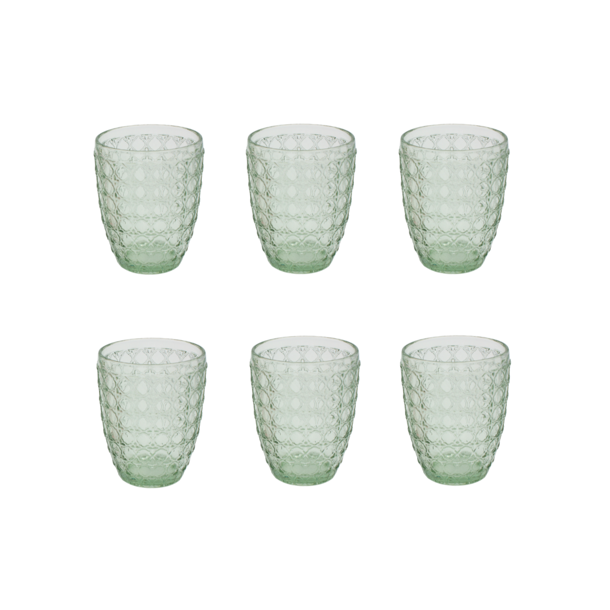 Lot de 6 verres vert, HANAE