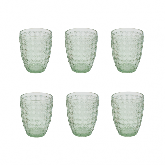 Lot de 6 verres vert, HANAE