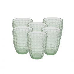 Lot de 6 verres vert, HANAE