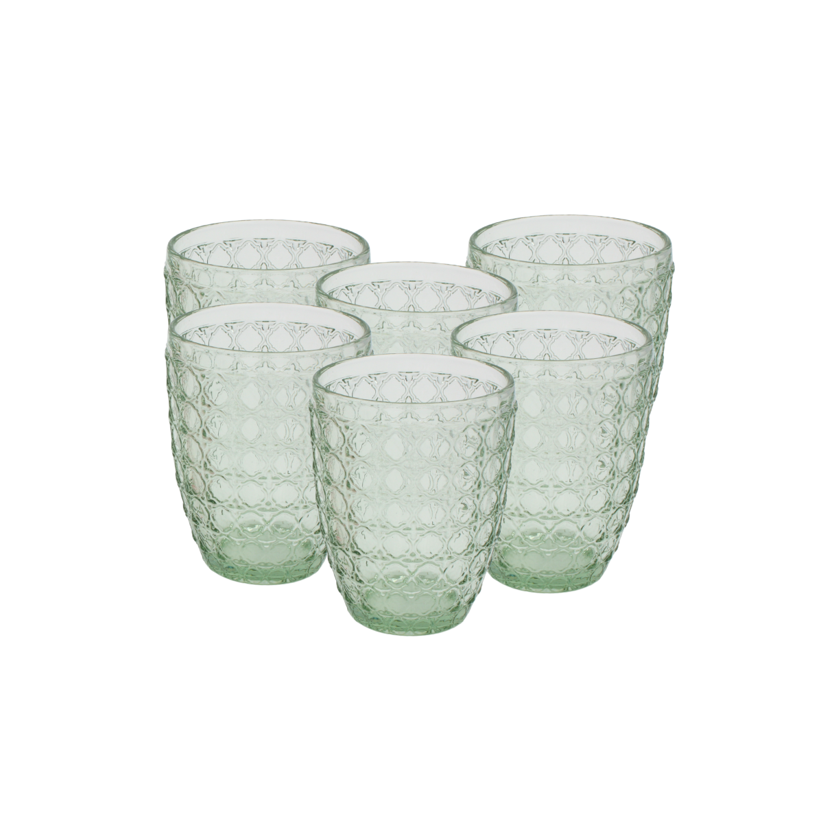 Lot de 6 verres vert, HANAE