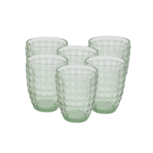 Lot de 6 verres vert, HANAE