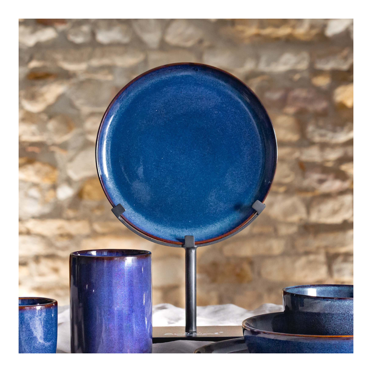 Lot de 6 grandes assiettes Blue Moon