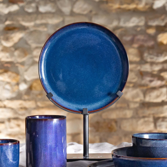 Lot de 6 grandes assiettes Blue Moon