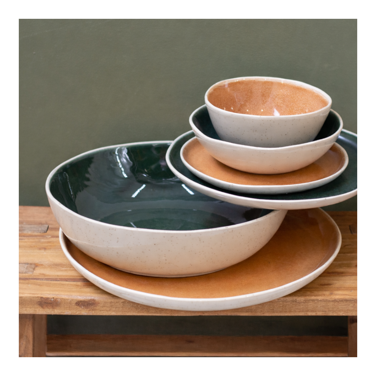 Saladier bas vert, CORALIA