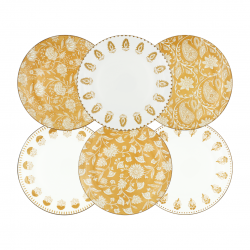 Lot de 6 grandes assiettes, AMBRE