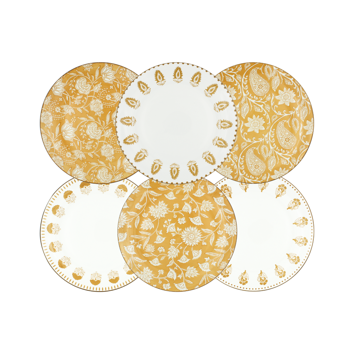 Lot de 6 grandes assiettes