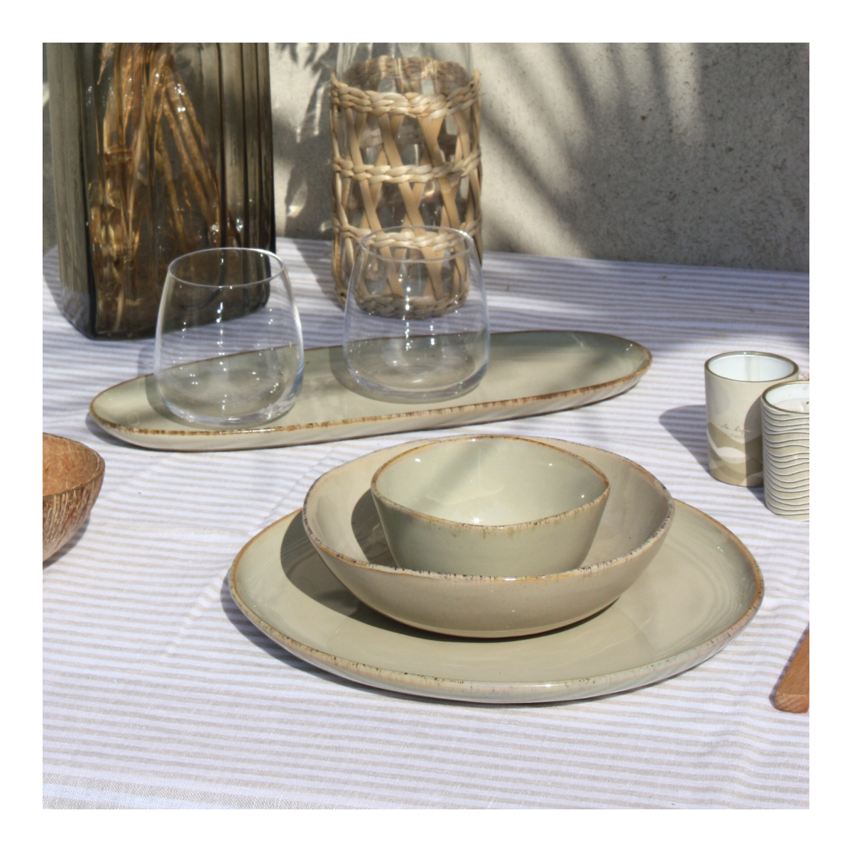 Lot de 6 grandes assiettes, DUNE