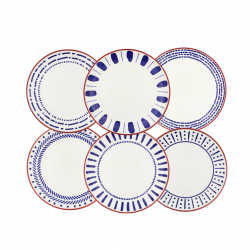 Lot de 6 assiettes à dessert, SANTORIN