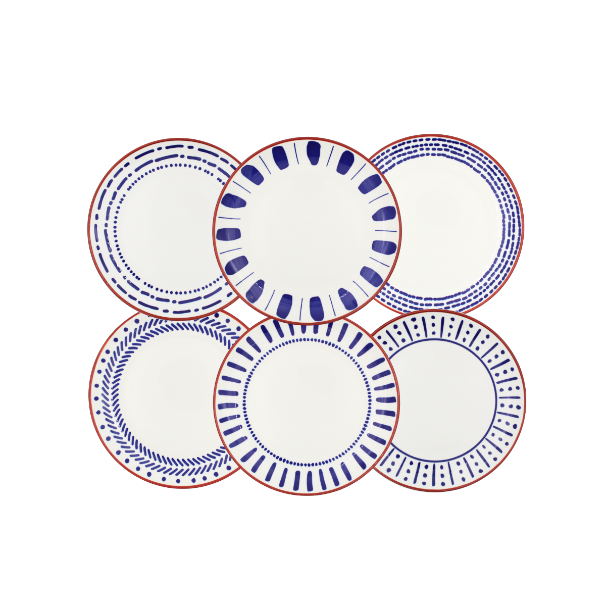 Lot de 6 assiettes à dessert, SANTORIN