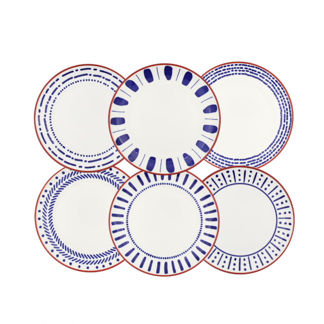 Lot de 6 assiettes à dessert, SANTORIN