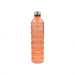 Bouteille orange en verre coloré,