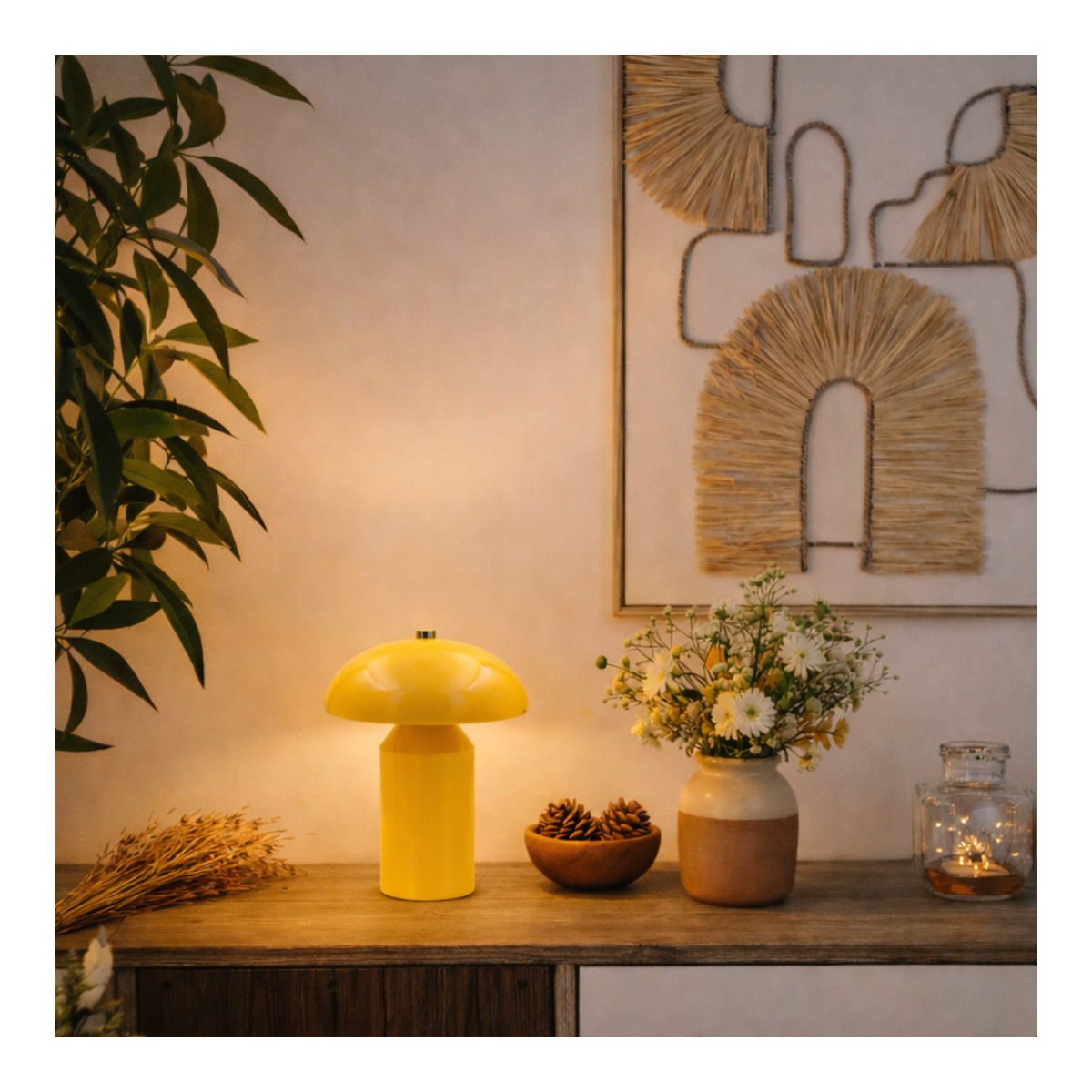 Lampe à poser jaune, LUCI