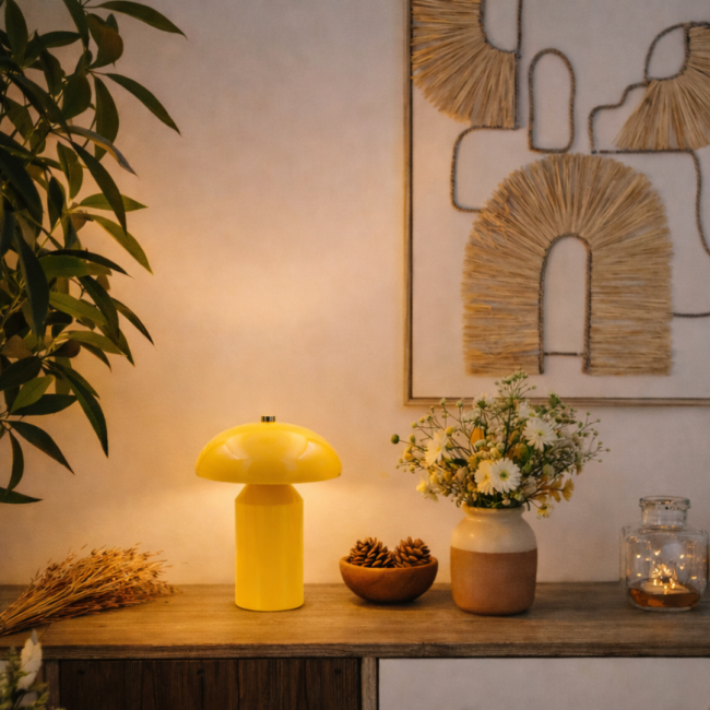 Lampe à poser jaune, LUCI