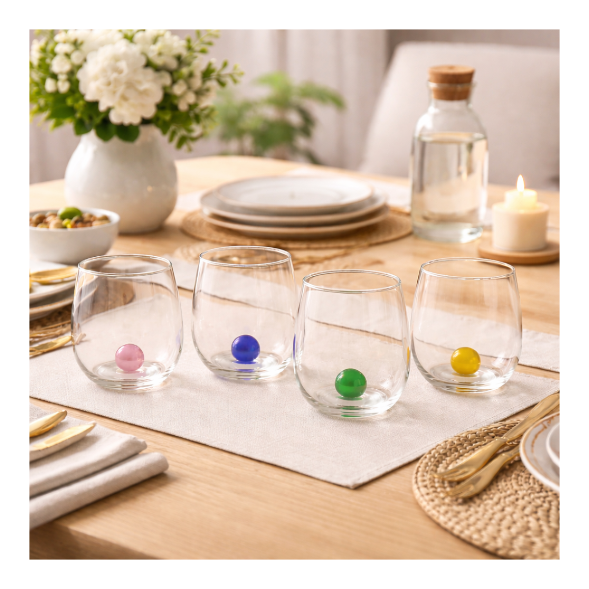 Lot de 4 verres, GAIA