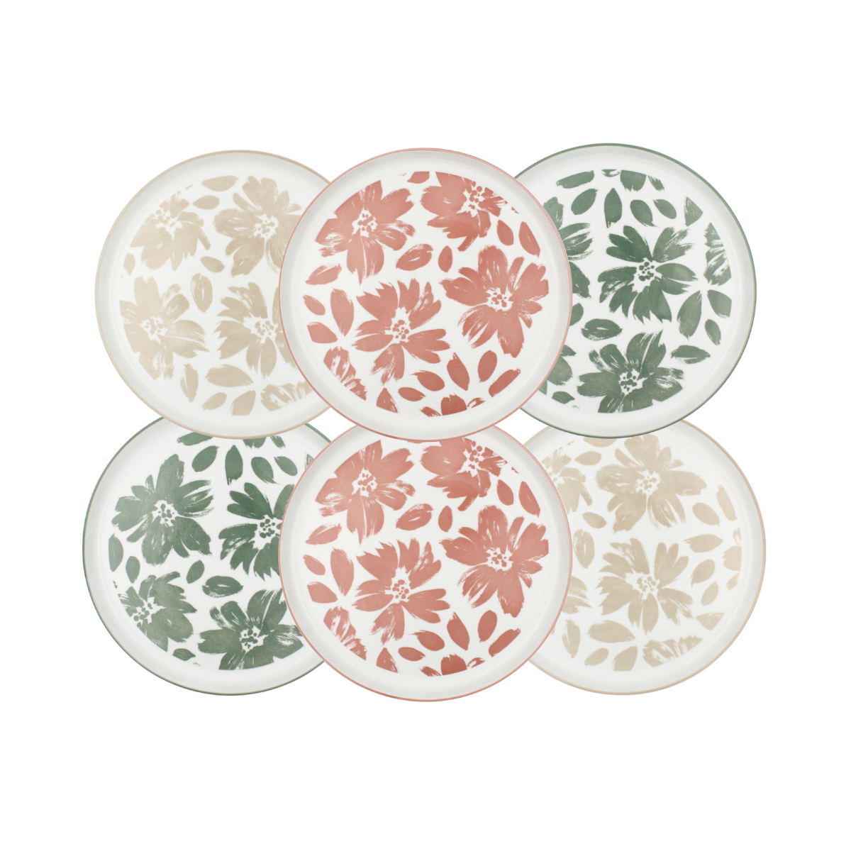 Lot de 6 grandes assiettes, HANAE