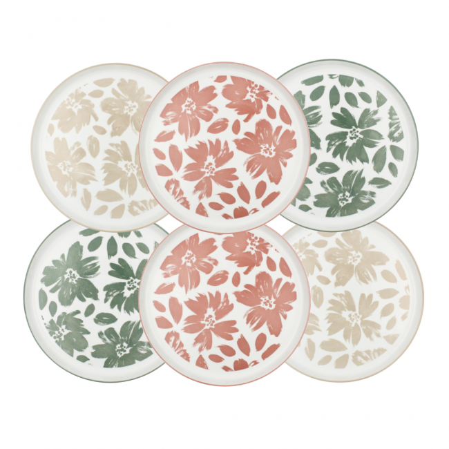 Lot de 6 grandes assiettes, HANAE