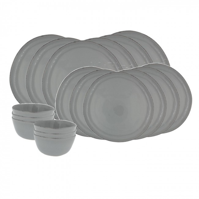 Service d'assiettes et bols 18 pièces, GALET