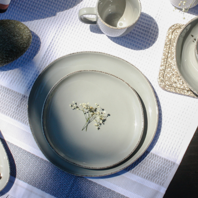 Lot de 6 grandes assiettes, GALET