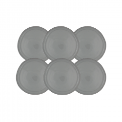 Lot de 6 petites assiettes à dessert, GALET