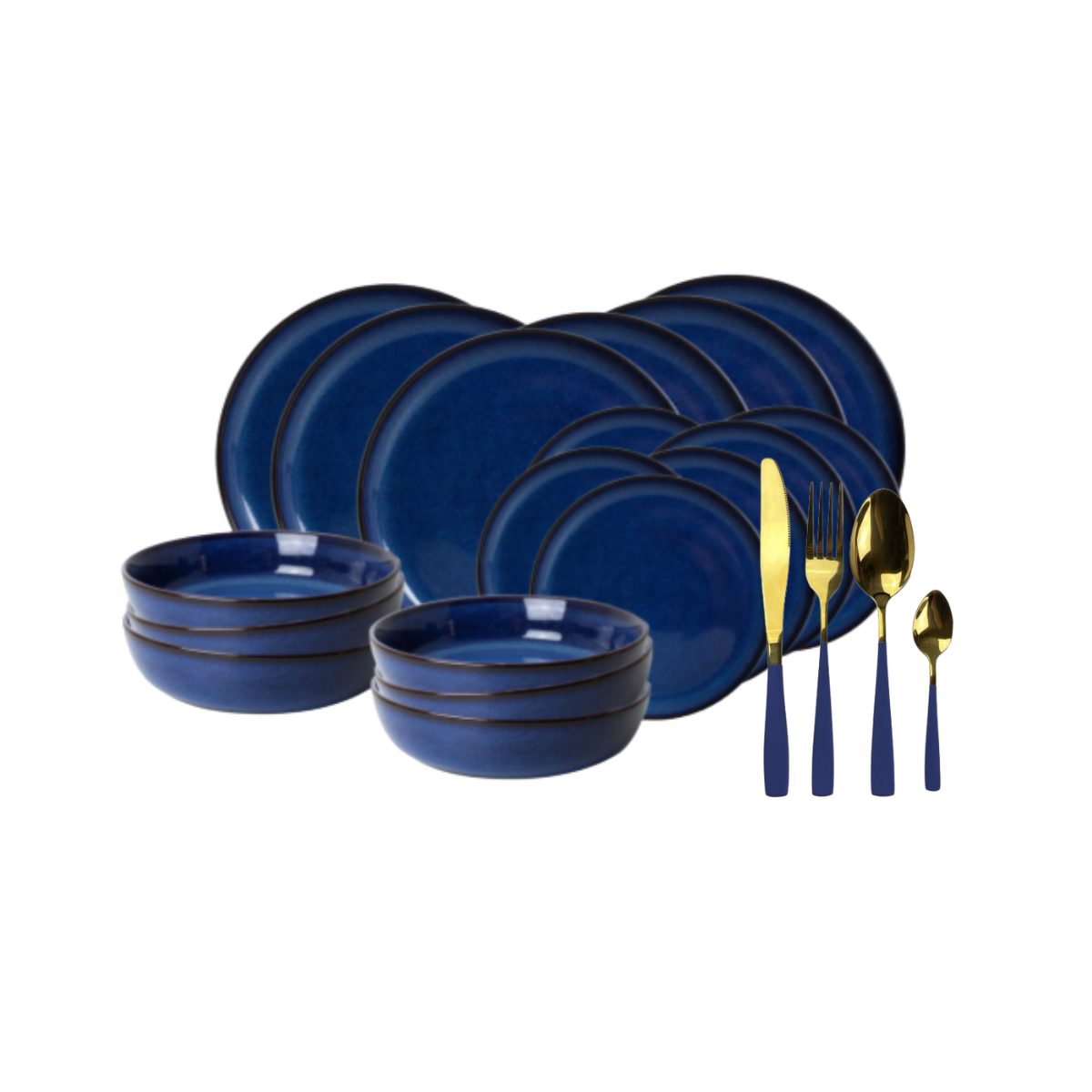 Service d'assiettes et ménagères 42 pièces, BLUE MOON