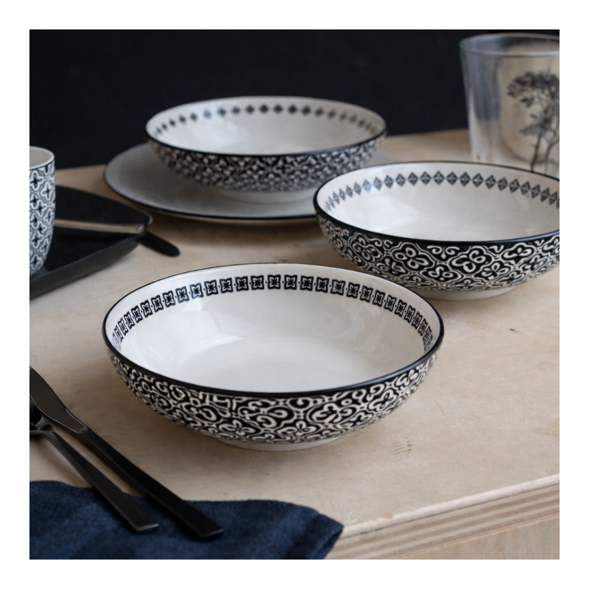 Lot de 6 assiettes creuses, VILLA LES PINS