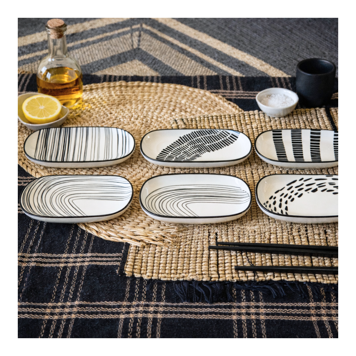 Lot de 6 coupelles ovales, YUCATAN