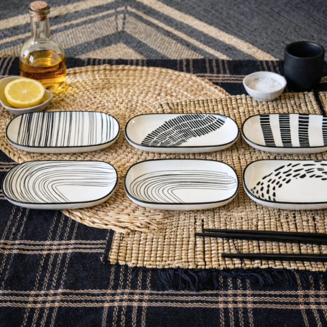 Lot de 6 coupelles ovales, YUCATAN