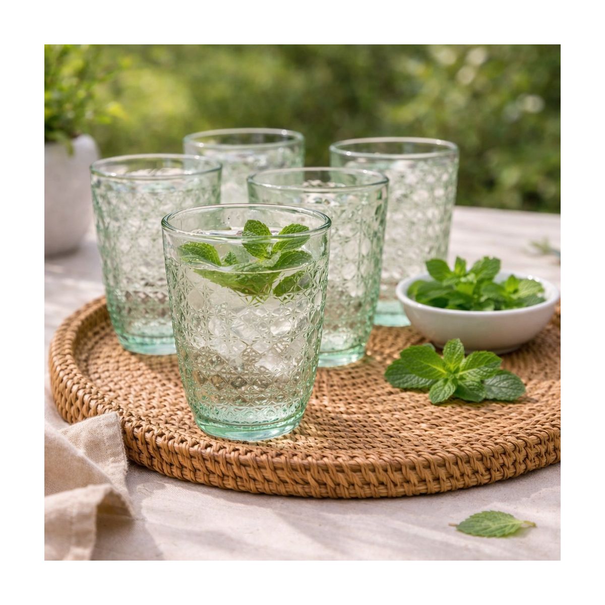 Lot de 6 verres vert, HANAE