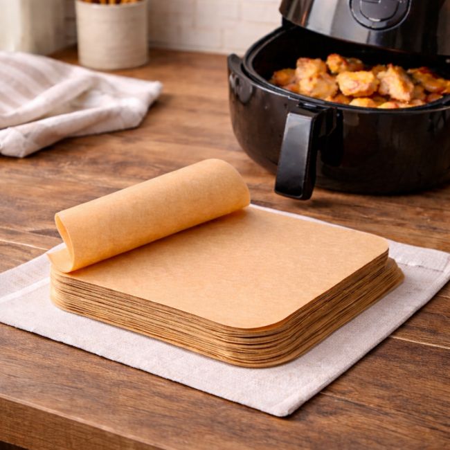 Set de 50 feuilles de cuisson sulfurisé carré, AIRFRYER