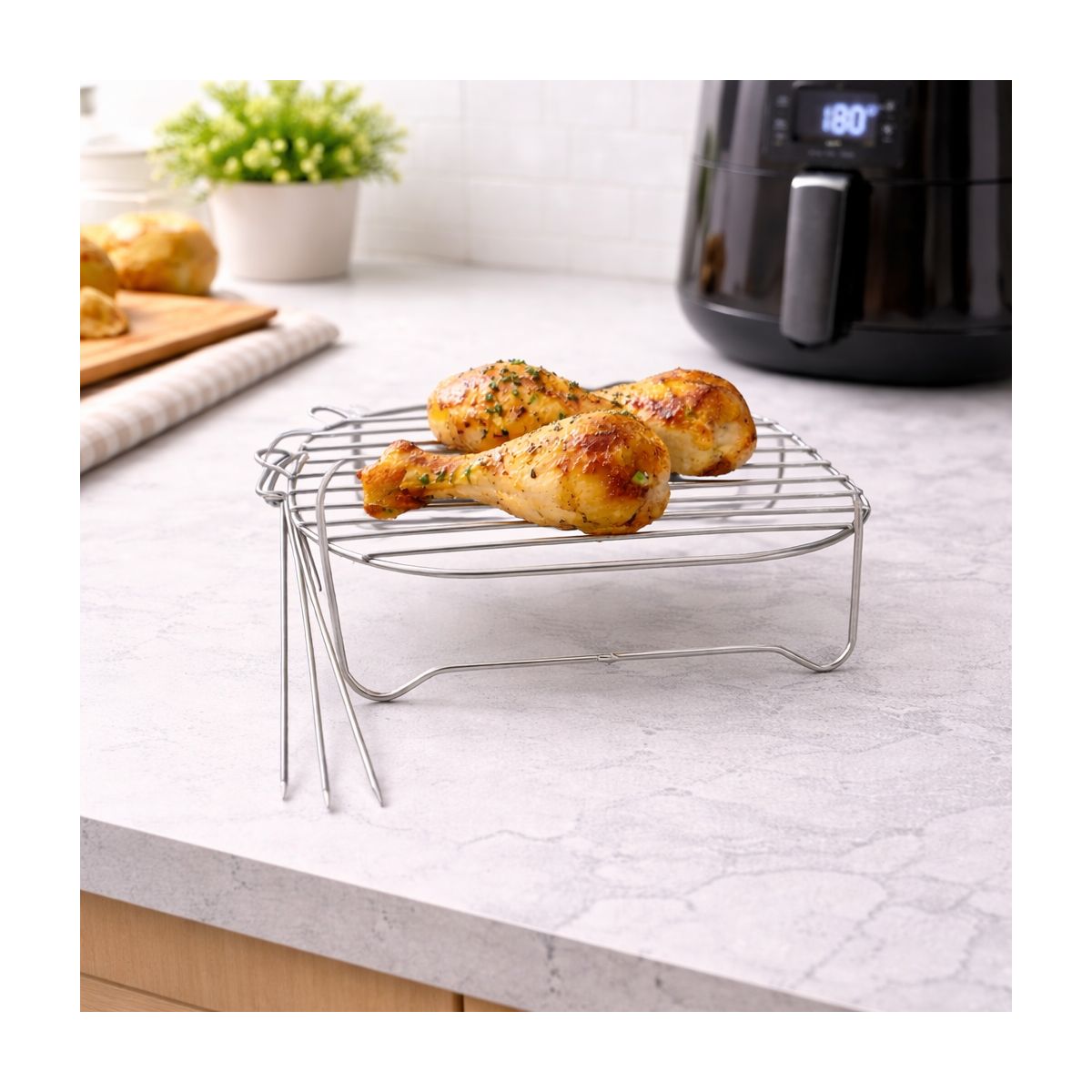 Grille de cuisson en acier inoxydable, AIRFRYER