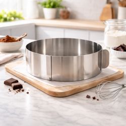 Cercle à gâteau et pâtisserie extensible, Inox