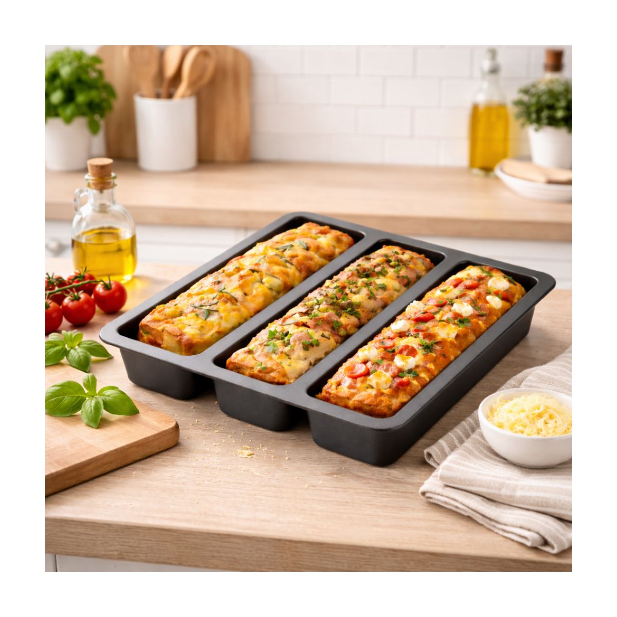 Moule pour 3 cakes en silicone