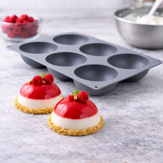 Plaque moule pour 6 grands dômes en silicone