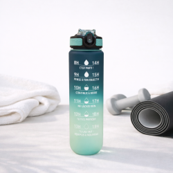 Gourde de motivation hydratation bleu