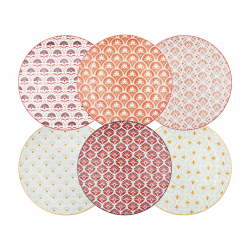 Lot de 6 grandes assiettes, ZOELA