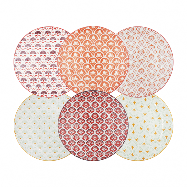 Lot de 6 grandes assiettes, ZOELA