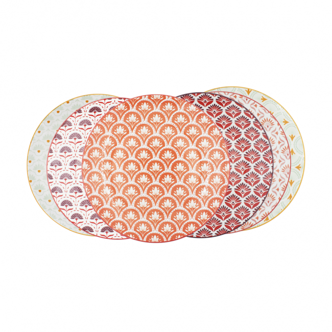 Lot de 6 grandes assiettes, ZOELA