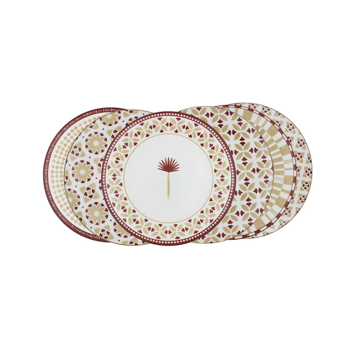 Lot de 6 grandes assiettes, SABELA