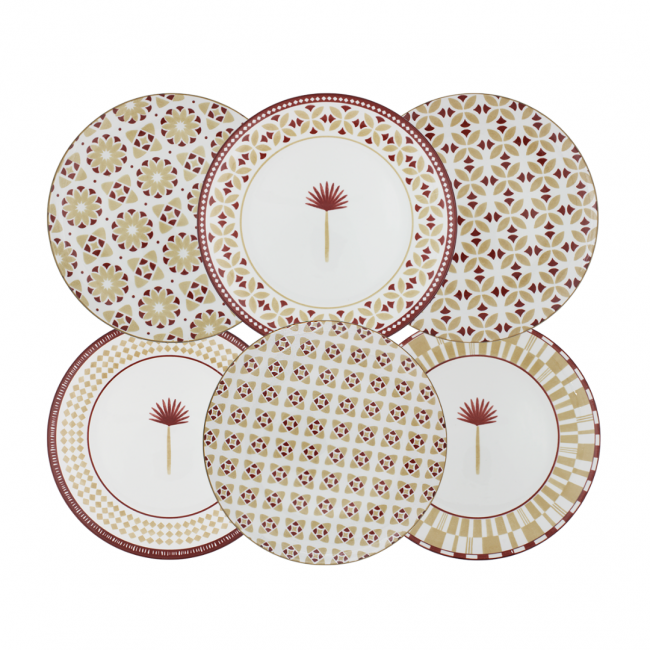 Lot de 6 grandes assiettes, SABELA