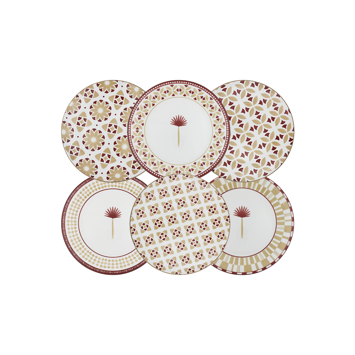 Lot de 6 petites assiettes, SABELA