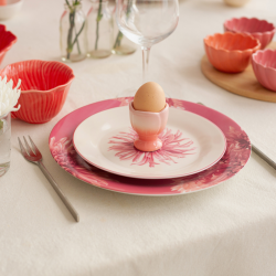 Lot de 6 grandes assiettes, FLORA