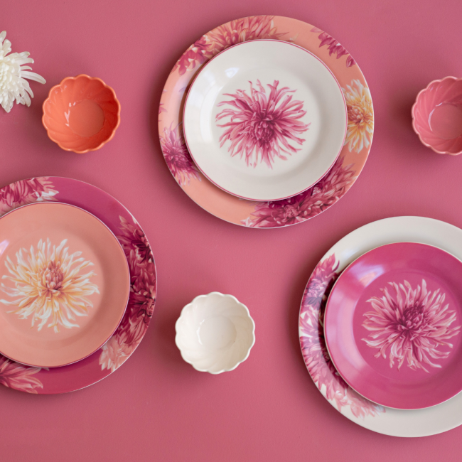 Lot de 6 petites assiettes, FLORA