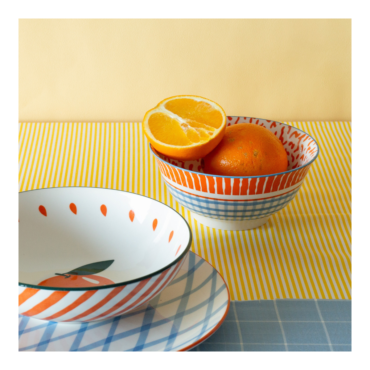 Lot de 6 grands bols, Fruits en Folie