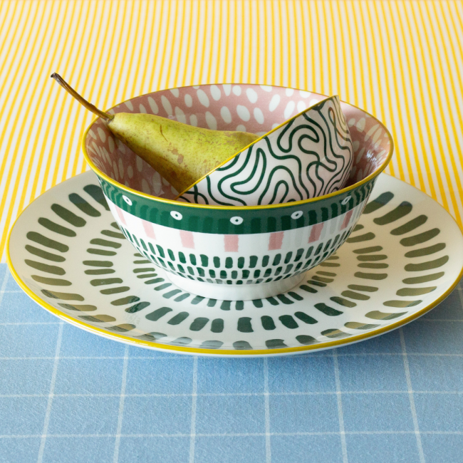 Lot de 6 grands bols, Fruits en Folie