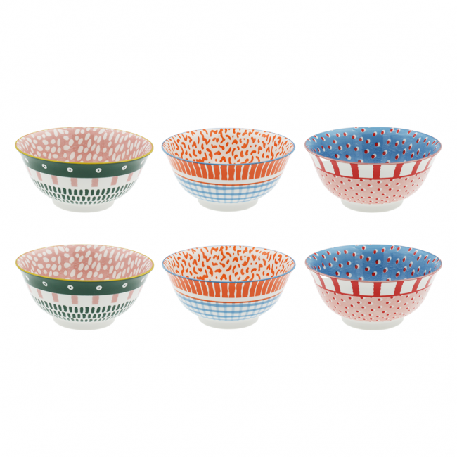 Lot de 6 grands bols, Fruits en Folie
