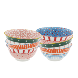 Lot de 6 grands bols, Fruits en Folie