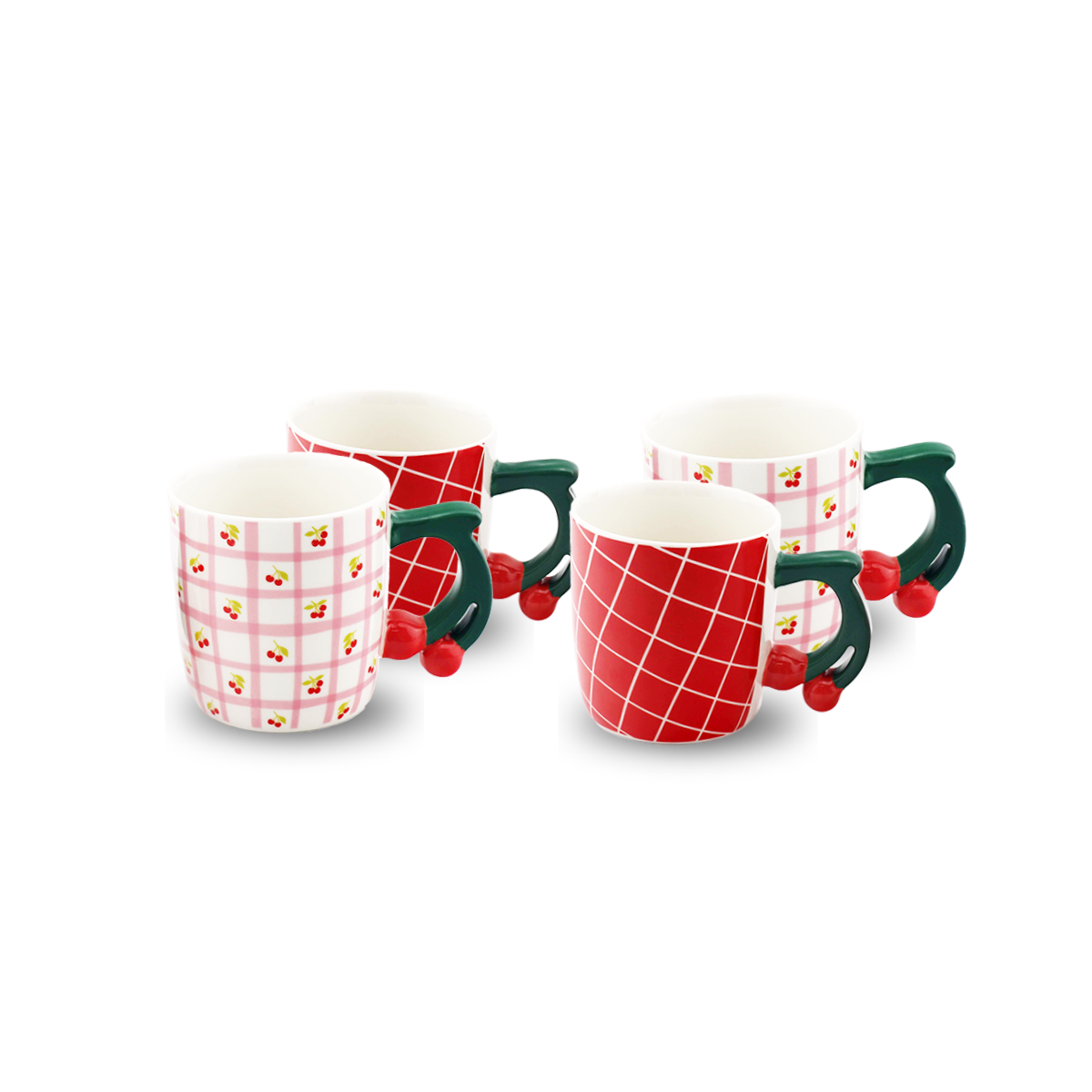 Lot de 4 mugs, Fruits en Folie