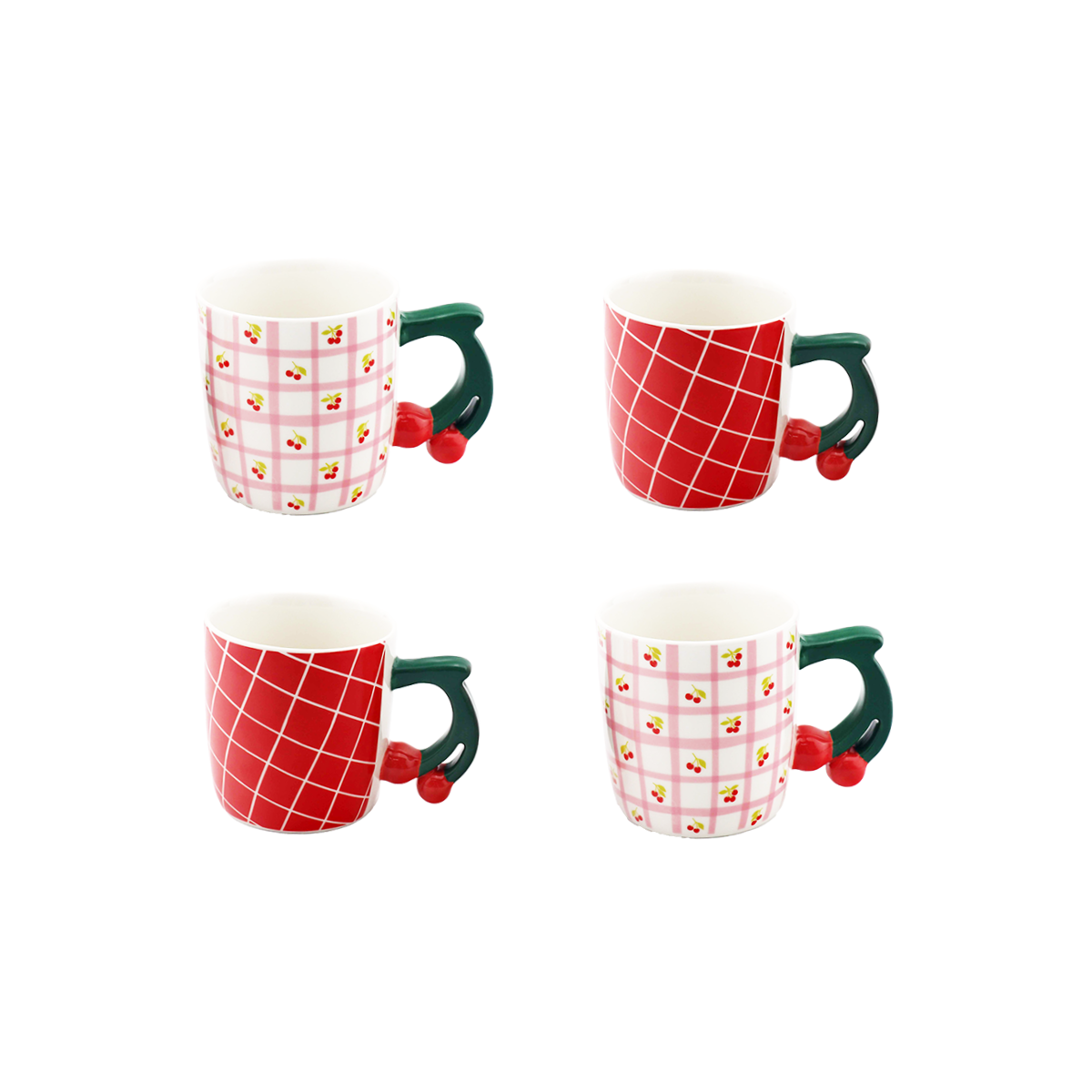 Lot de 4 mugs, Fruits en Folie
