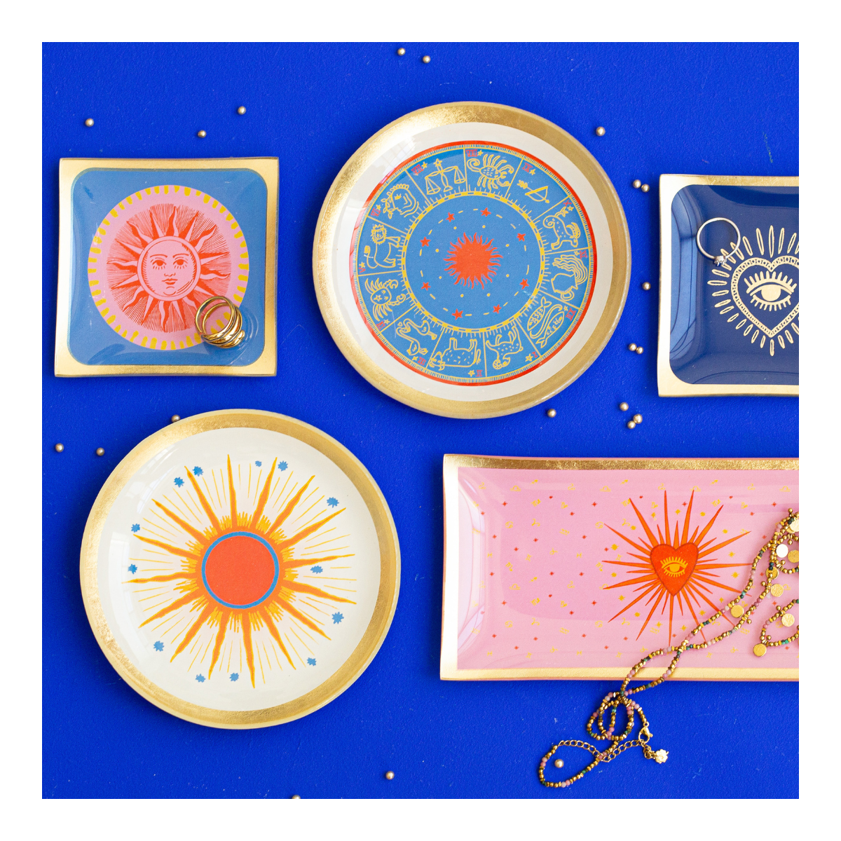 Lot de 6 petites assiettes, CONSTELLA