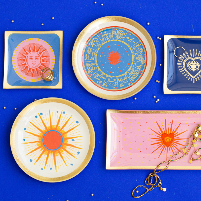 Lot de 6 petites assiettes, CONSTELLA